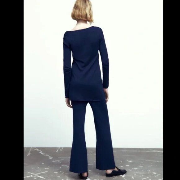 Like NEW ZARA angular square neckline sweater tunic with split detail - Picture 3 of 12